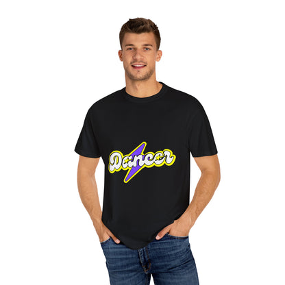 "Dancer" Unisex Garment-Dyed T-Shirt – Superhero-Style Bold Graphic Tee – Dance Power Shirt for Performers & Movers