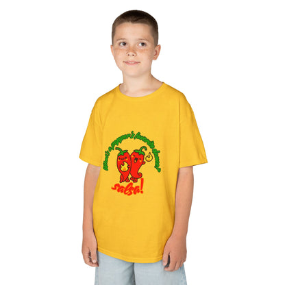 "What’s a Pepper’s Favorite Dance? Salsa!" Youth Short Sleeve Tee – Funny Dance Shirt with Cute Pepper Graphic for Kids