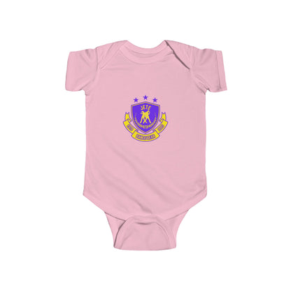"Jeté Dance Gear" Infant Short Sleeve Bodysuit – Collegiate-Inspired Dance Graphic Baby Outfit for Future Dancers