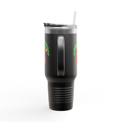 "What's a Pepper's Favorite Dance? Salsa." Funny Dance Quote 40oz Insulated Travel Mug – Bold Pepper Graphic Stainless Steel Tumbler
