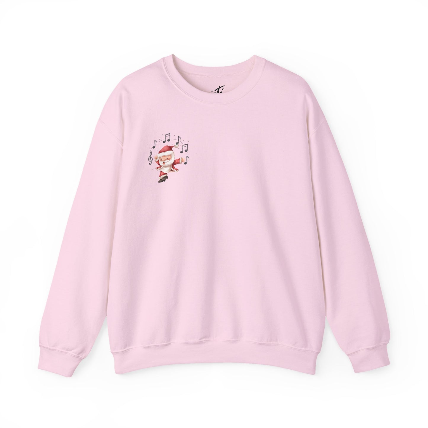 “5-eee and a 6-eee and a Ho, Ho, Ho”  ADULT SWEATSHIRT Unisex Heavy Blend Crewneck with Playful Dancing Santa Front & Back – Festive Christmas Dance Sweatshirt for Dancers & Studios