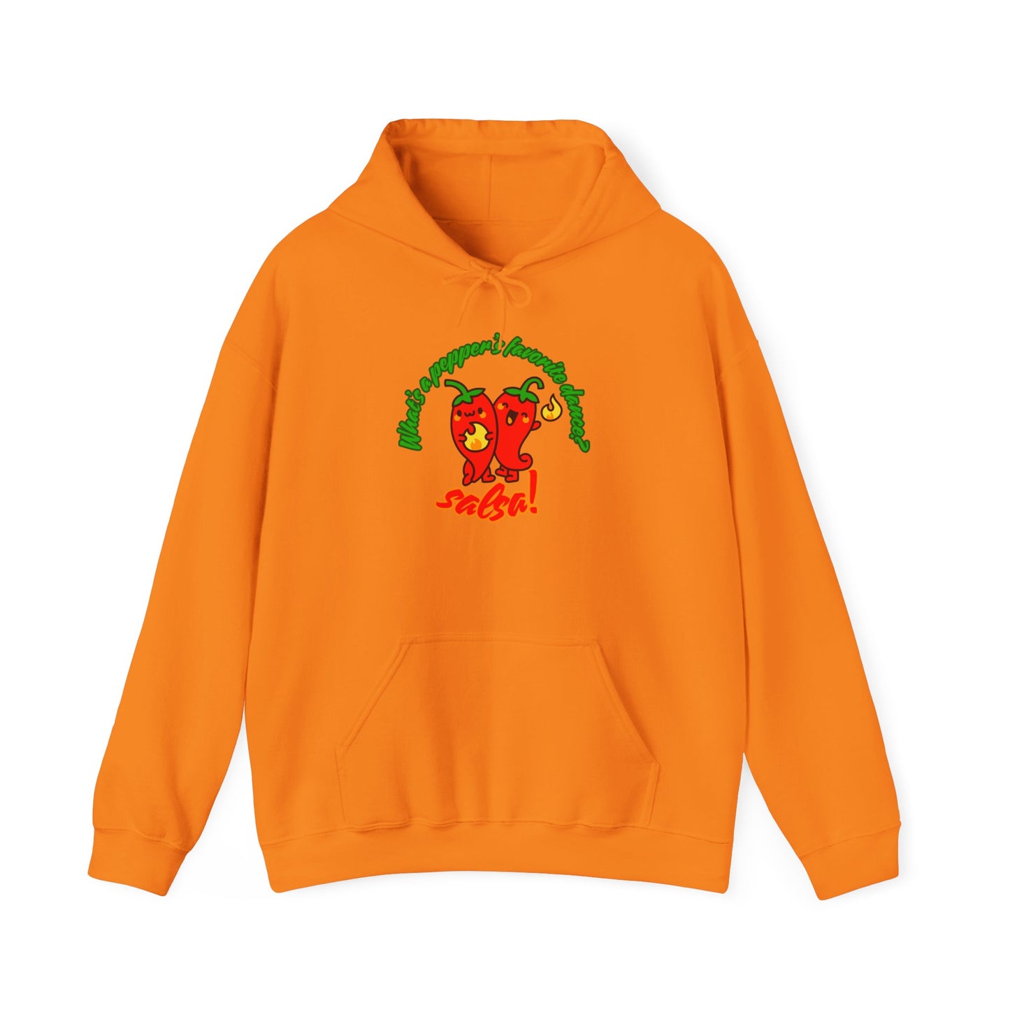"What’s a Pepper’s Favorite Dance? Salsa!" Unisex Hooded Sweatshirt – Funny Dance Pun Hoodie with Cute Pepper Graphic for Dancers & Foodies