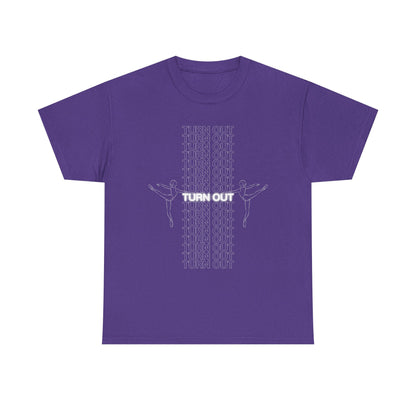 "Turn Out" Ballerina Graphic Unisex Heavy Cotton Tee – Ballet Dance T-Shirt for Dancers & Dance Enthusiasts