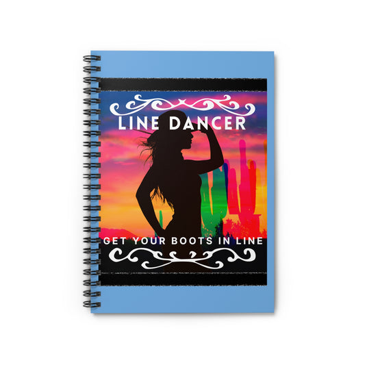 "Line Dancer, Get Your Boots in Line" Western-Inspired Design – Spiral Dance Notebook for Journaling, Class Notes & Choreo Planning