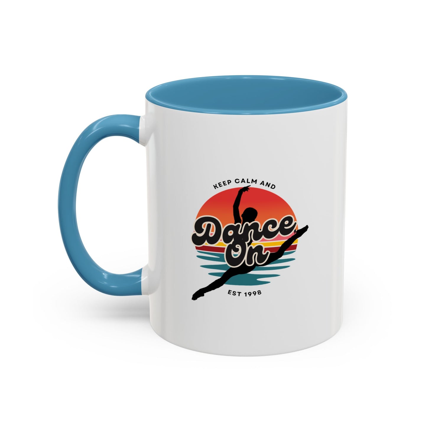 "Keep Calm and Dance On" Accent Coffee Mug – Motivational Dance Quote Ceramic Mug for Dancers and Instructors