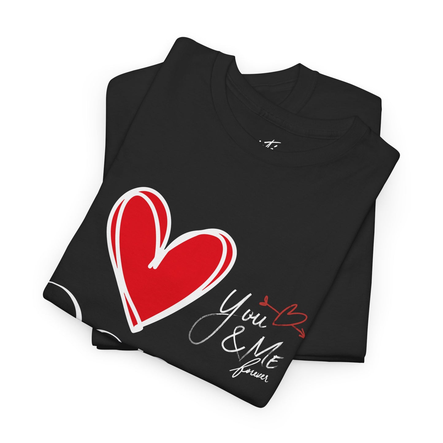 "I Love Dance" Unisex Heavy Cotton Tee – Hand-Drawn Heart & Note Graphic Dance Lover T-Shirt
