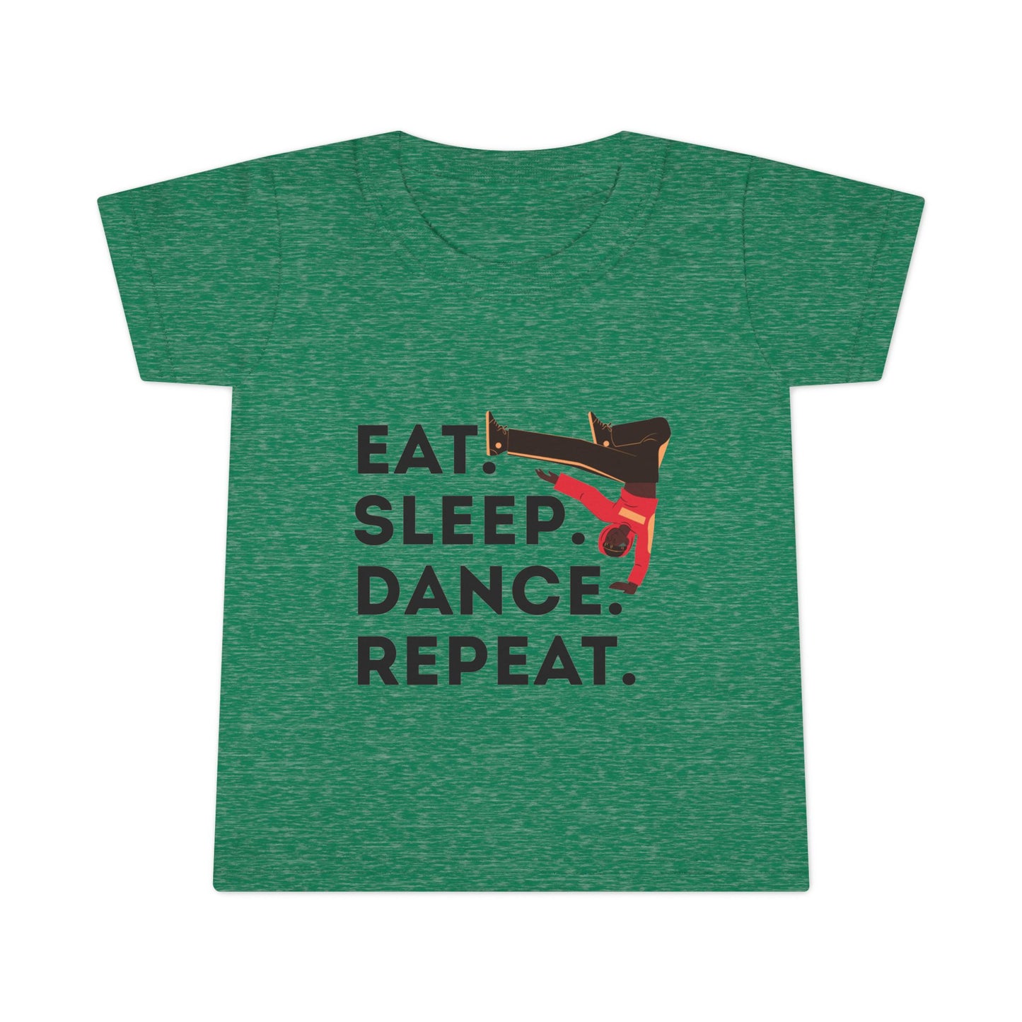"Eat, Sleep, Dance, Repeat" Toddler Dance T-Shirt – Bold B-Boy Graphic Short Sleeve Tee for Kids