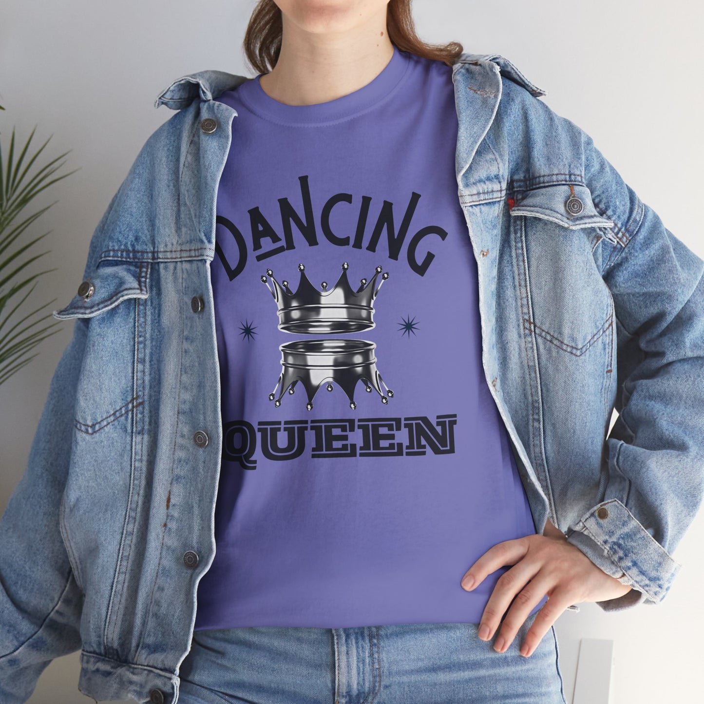 “Dancing Queen" Unisex Heavy Cotton T-Shirt with Crown Graphic – Dance-Inspired Graphic Tee for Adults & Kids