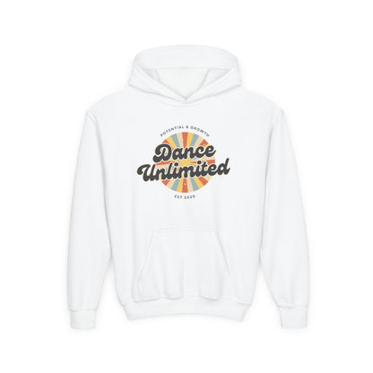 "Dance Unlimited - Potential & Growth" Youth Hooded Sweatshirt – Retro Dance Graphic Hoodie for Kids and Teens
