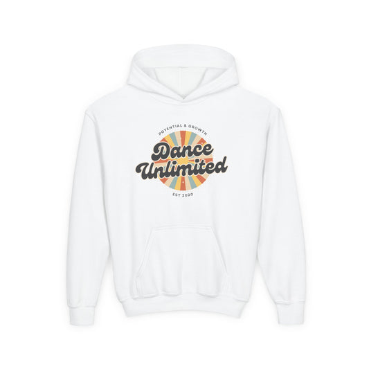 "Dance Unlimited - Potential & Growth" Youth Hooded Sweatshirt – Retro Dance Graphic Hoodie for Kids and Teens