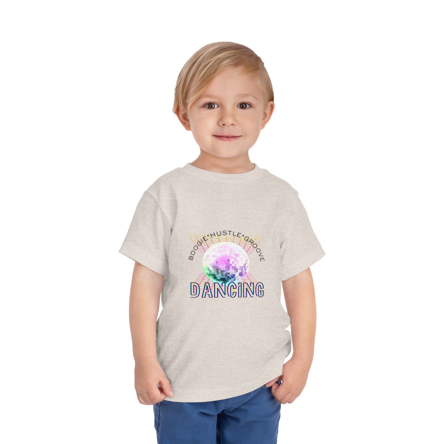 "Boogie, Hustle, Groove - Dancing" Streetwear Dance Graphic – Toddler Short Sleeve Tee