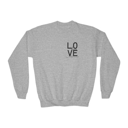 "LOVE Dance" Youth Crewneck Sweatshirt – Script Letter Graphic Dance Lover Pullover