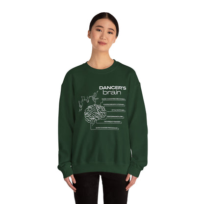 “Dancer’s Brain” Funny Dance Anatomy Sweatshirt – Unisex Heavy Blend Crewneck with Optional Name or Studio Personalization