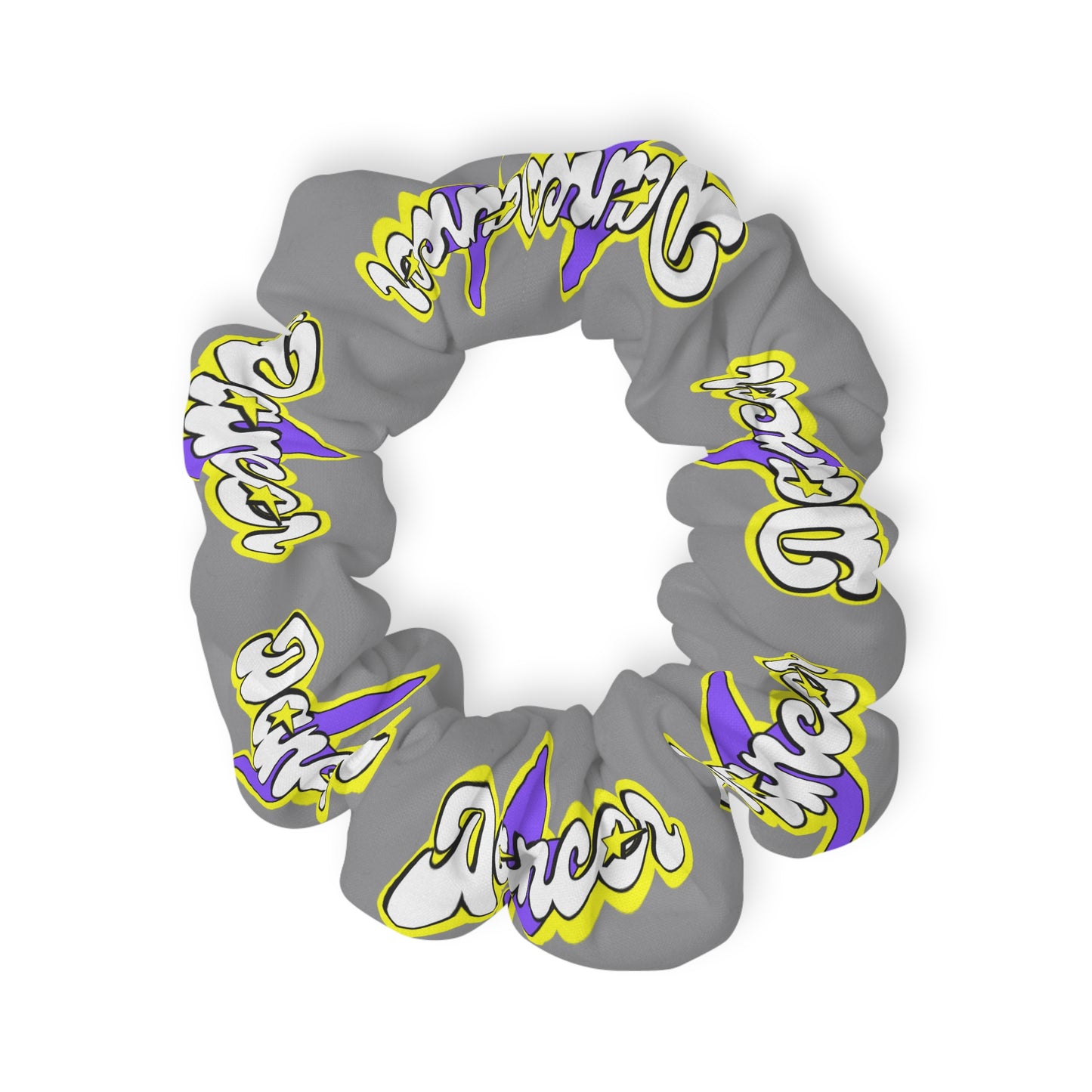 “Dancer” Scrunchie – Superhero-Inspired Dance Hair Accessory with Bold Graphic for Performers