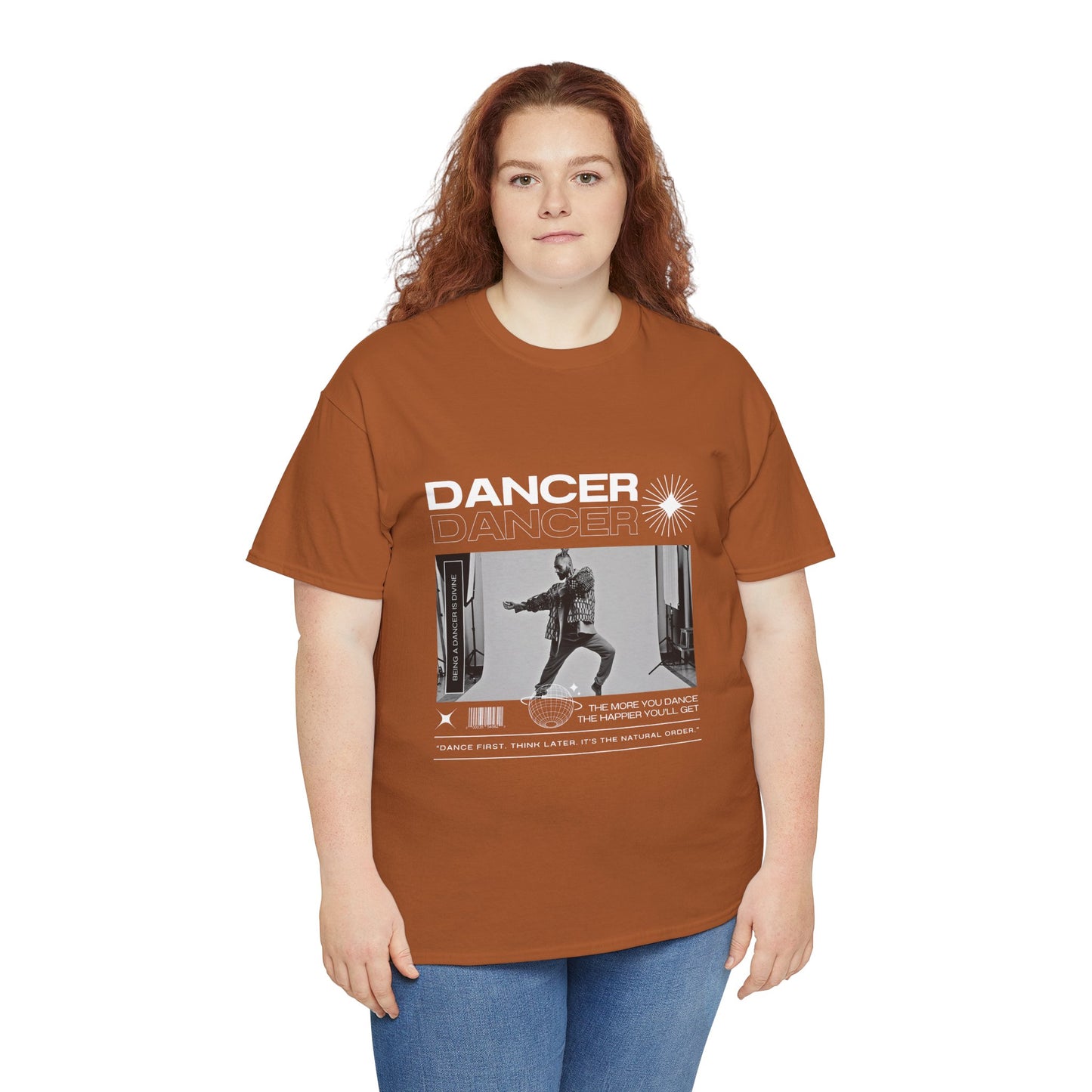 "Dancer "Jazz Pose Unisex Heavy Cotton Tee – Streetwear-Inspired Jazz Dance Graphic T-Shirt for Performers
