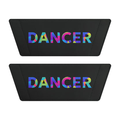 YOUTH SIZES - “Dancer” Colorful Text – Dance-Inspired Custom Slides with Removable Straps | Youth Sandal Slides