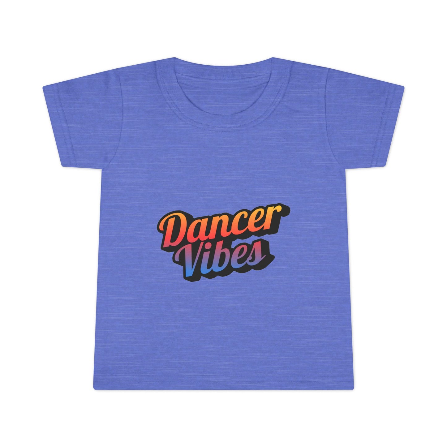 "Dancer Vibes" Toddler Dance T-Shirt – Colorful Text Graphic Short Sleeve Tee for Kids