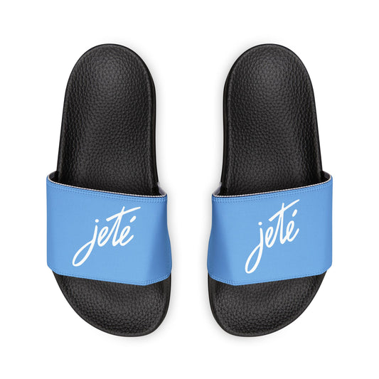 YOUTH SIZES - “Jeté” Official Logo Dance -Inspired Custom Footwear | Youth Sandal Slides with Removable Straps