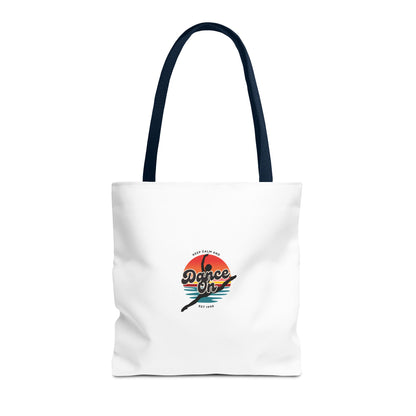 "Keep Calm and Dance On" Canvas Tote Bag – Retro Dance Graphic, Durable Shopping & Everyday Dance Bag