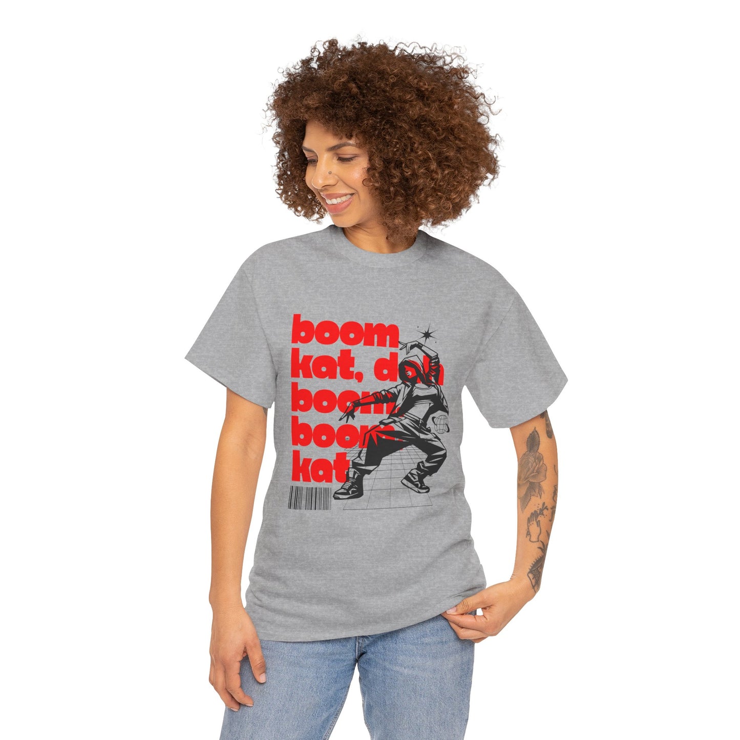 "Boom Kat, Dah, Boom, Boom, Kat" Streetwear Dance Graphic – Unisex Heavy Cotton Tee