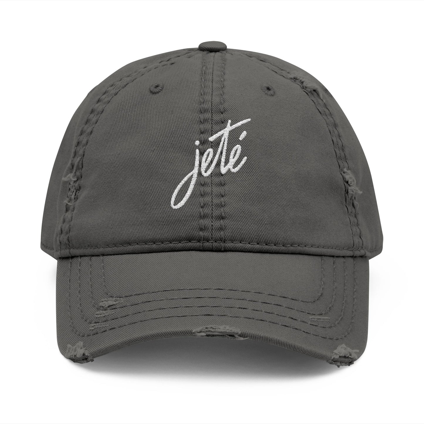 “Jeté” Embroidered Dance Logo - Unisex Distressed Baseball Cap – Vintage-Style Adjustable Hat for Dancers & Dance Lovers