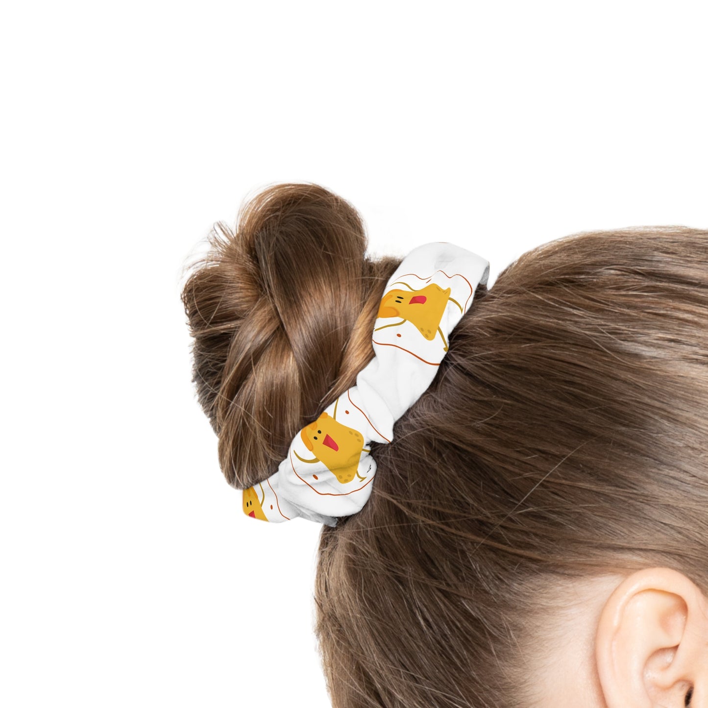 “Nacho Average Dancer” Scrunchie – Funny Dance Pun Hair Accessory with Cute Nacho Graphic
