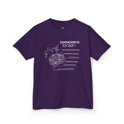 “Dancer’s Brain” Youth Short Sleeve Tee with Funny Dance Brain Graphic – Personalized Dance T-Shirt for Kids & Teens, Custom Name or Studio Option