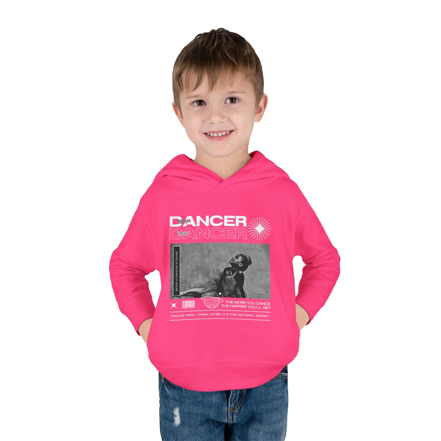 “Tiny Dancer” Toddler Pullover Hoodie – Streetwear-Inspired Ballet Dancer Graphic Sweatshirt for Kids