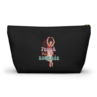"Tombé Pas de Bourrée" Makeup Bag – Elegant Ballet Dancer Graphic – Ballet-Themed Zipper Pouch for Cosmetics, Accessories & Dance Gifts