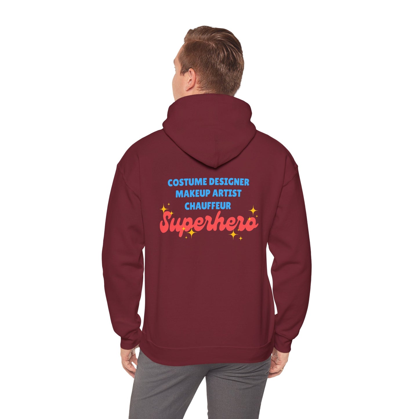 "Dance Mom" Superhero Hoodie – Floral Front Graphic & Fun Back Design | Unisex Hooded Sweatshirt for Proud Dance Parents
