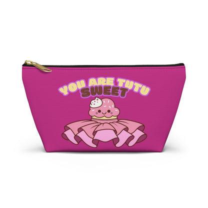 "You Are Tutu Sweet" Accessory Pouch & Makeup Bag – Kawaii Cupcake with Tutu Graphic