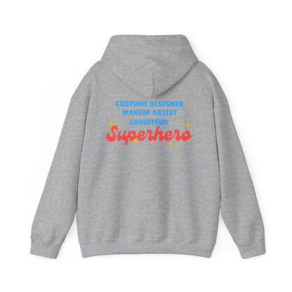 "Dance Mom" Superhero Hoodie – Floral Front Graphic & Fun Back Design | Unisex Hooded Sweatshirt for Proud Dance Parents