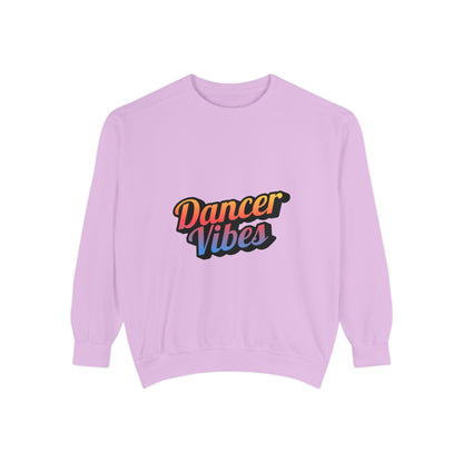 "Dancer Vibes" Unisex Lightweight Crewneck Sweatshirt – Colorful Text Graphic Pullover for Dance Lovers & Studio Style