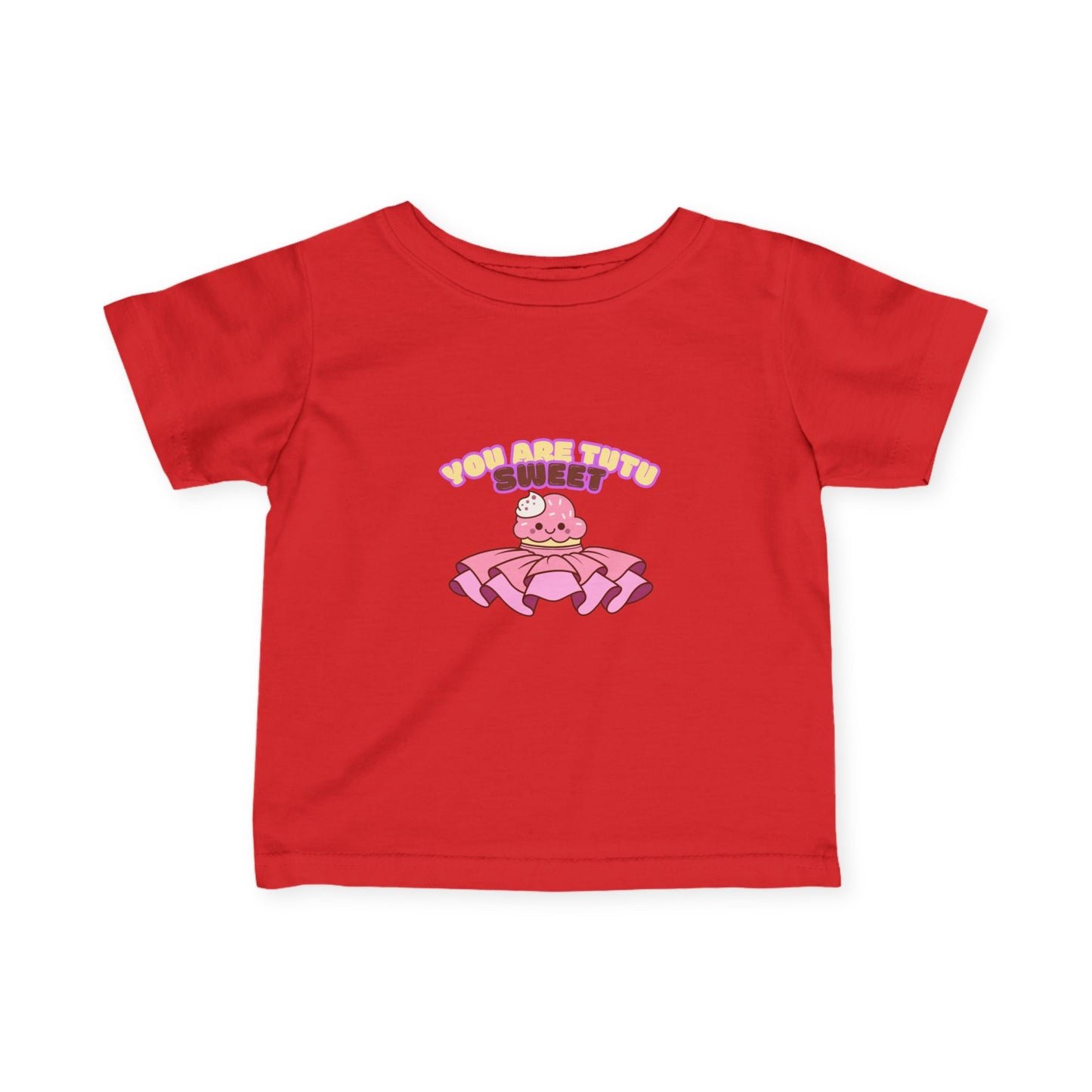 "You Are Tutu Sweet" Kawaii Cupcake Infant Fine Jersey Tee – Cute Baby Dance T-Shirt with Adorable Tutu Dessert Graphic