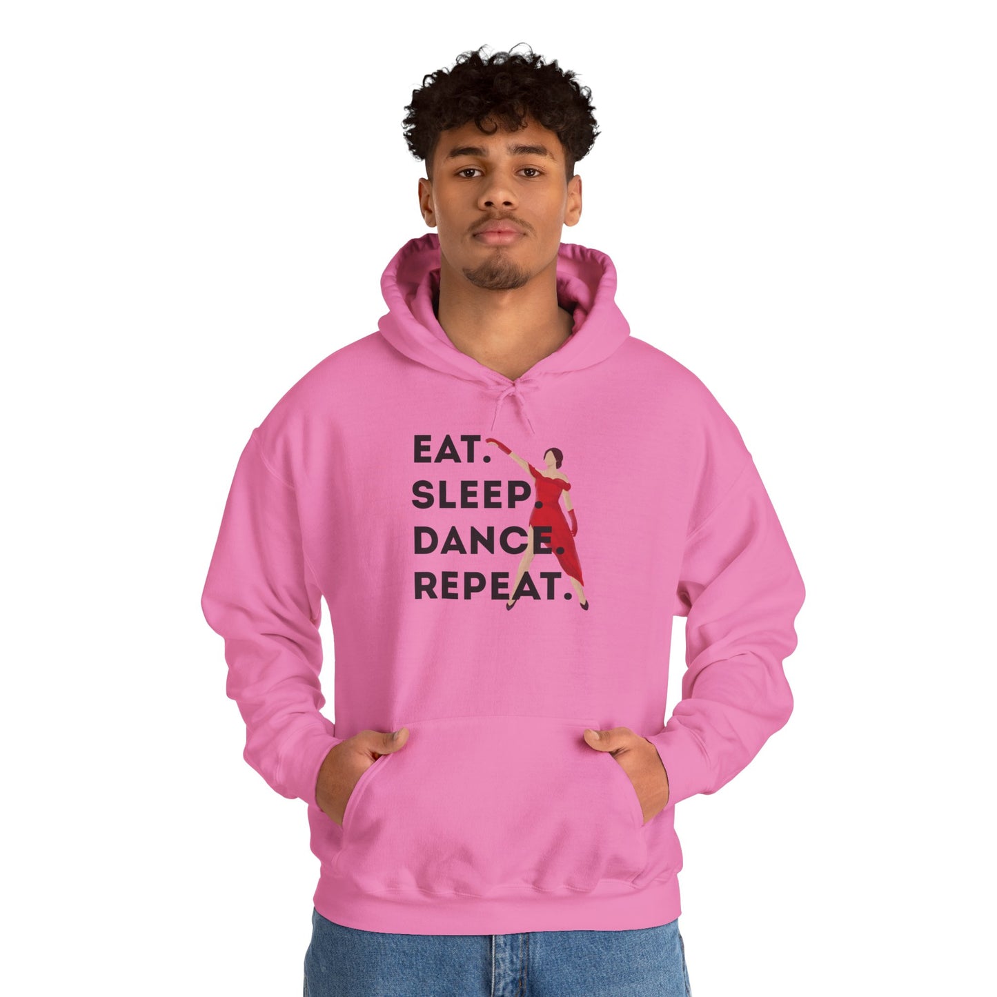 "Eat Sleep Dance Repeat" Unisex Dance Hoodie – Bold Graphic Sweatshirt for Dancers