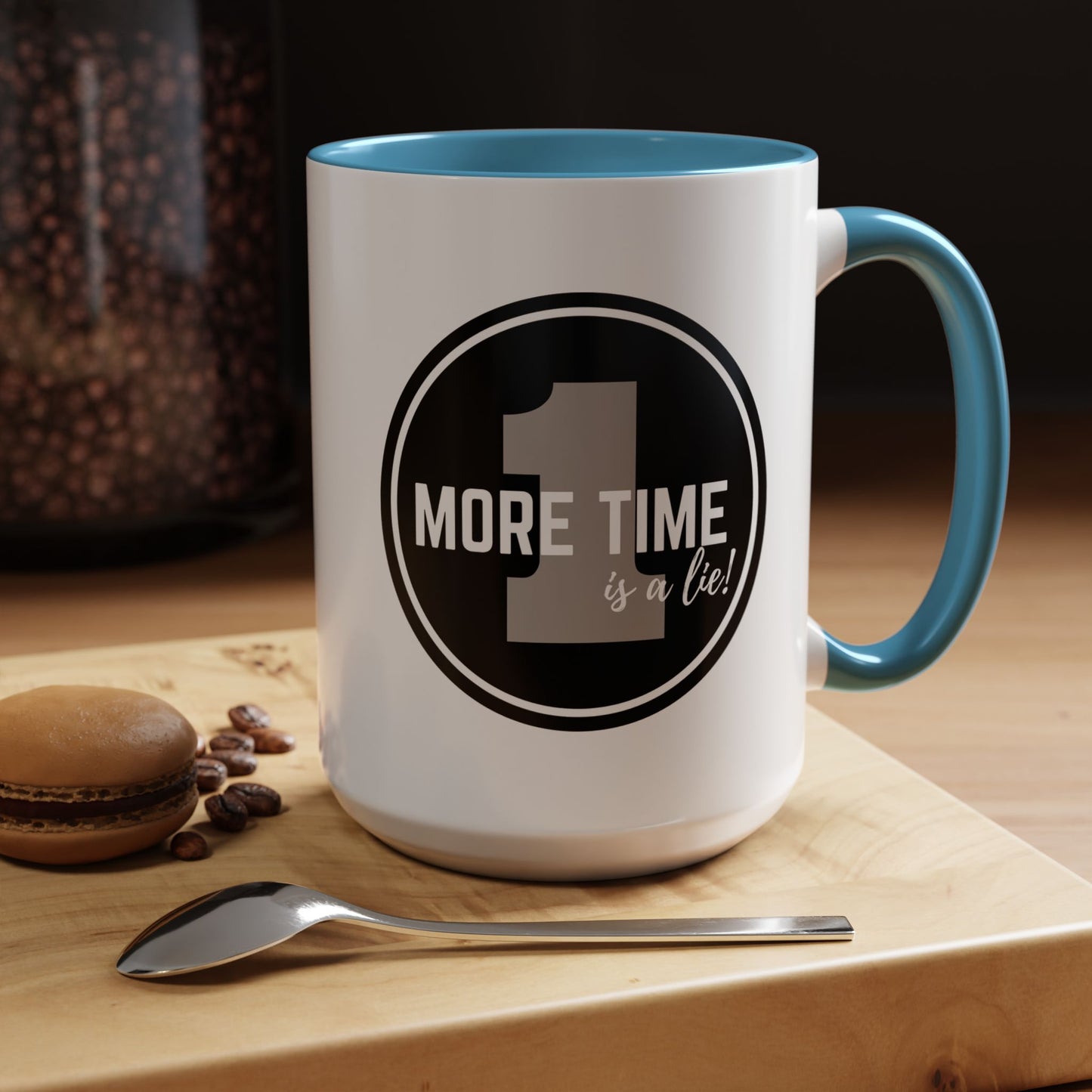 "One More Time is a Lie" Dance Quote Accent Coffee Mug – Bold Emblem Graphic Ceramic Cup