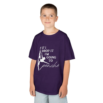 “If I Drop It, I’m Going to Penché” Funny Dance T-Shirt – Youth Short Sleeve Tee with Dancer Graphic and Optional Name or Studio Personalization