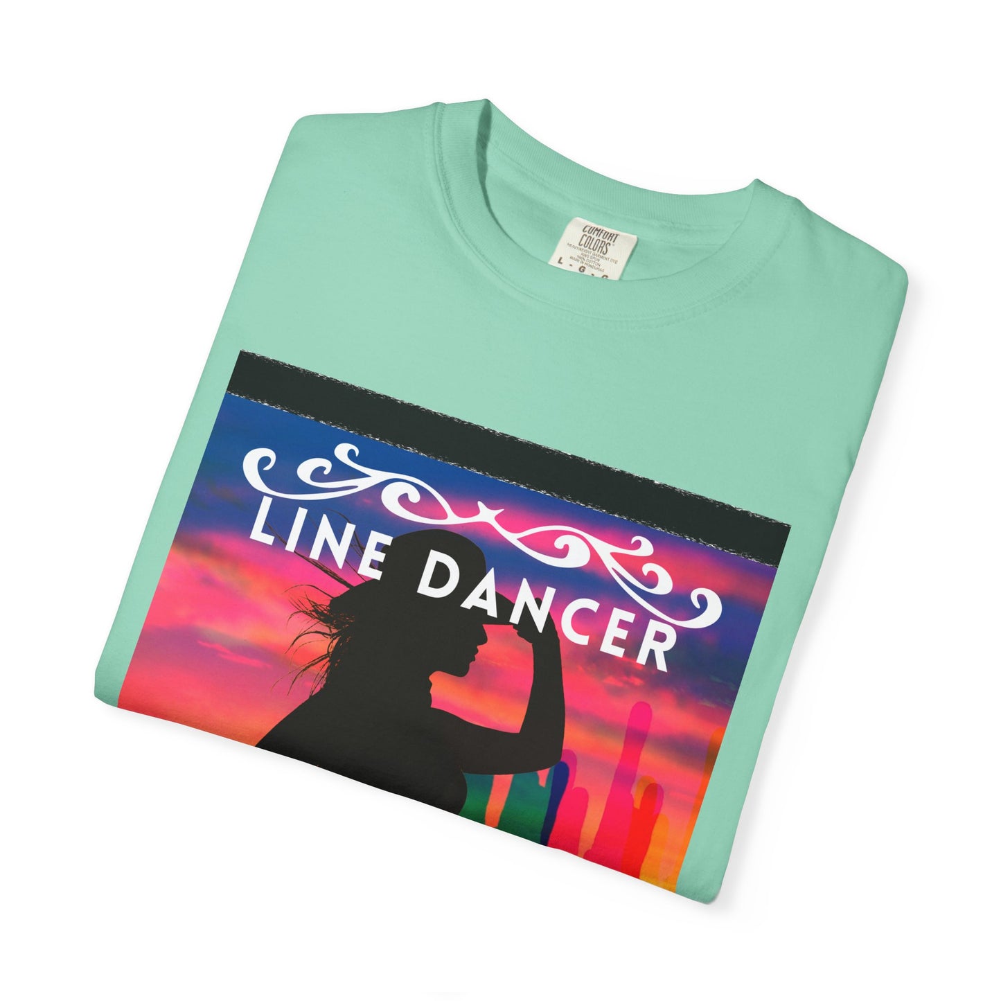 "Line Dancer" Unisex Garment-Dyed T-Shirt – Western Country Dance Graphic Tee – 'Get Your Boots in Line' Cowboy-Inspired Shirt