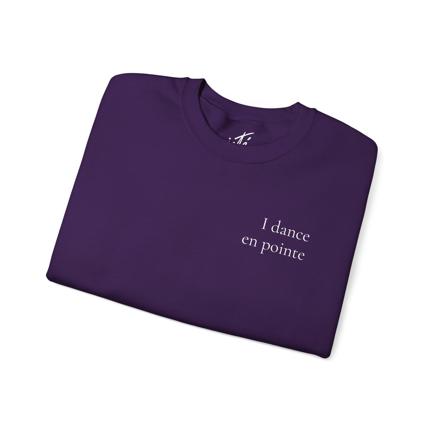 “I Dance en Pointe” - Optional Personalized Sleeve - Ballet Unisex Heavy Blend™ Crewneck Sweatshirt with Front and Back Print