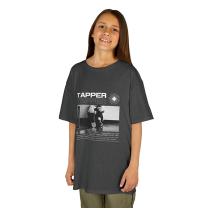 “Tapper” Youth Short Sleeve Tee – Streetwear-Inspired Tap Dance T-Shirt with Tap Shoes Graphic
