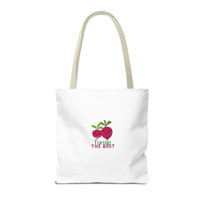 "Turnip the Beet" Canvas Tote Bag – Cute Veggie Graphic Dance-Themed Reusable Bag for Grocery Runs, Dance Class & Everyday Use