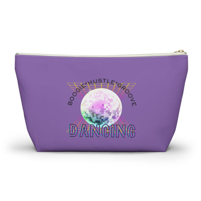 "Boogie, Hustle, Groove - Dancing" Retro Dance-Inspired Makeup Bag | Funky Bold Accessory Pouch for Dancers