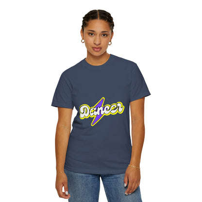 "Dancer" Unisex Garment-Dyed T-Shirt – Superhero-Style Bold Graphic Tee – Dance Power Shirt for Performers & Movers