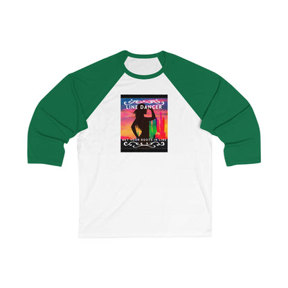 "Line Dancer – Get Your Boots in Line" Unisex 3/4 Sleeve Baseball Tee – Western-Inspired Country Dance Shirt for Dancers