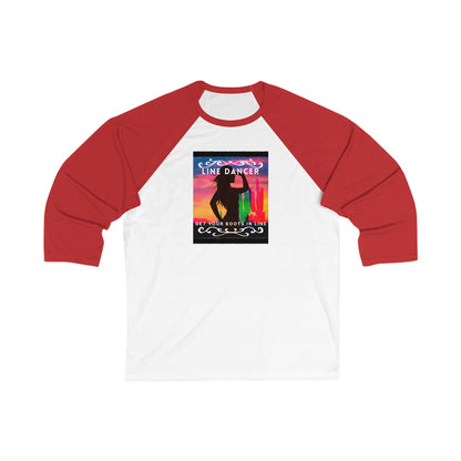 "Line Dancer – Get Your Boots in Line" Unisex 3/4 Sleeve Baseball Tee – Western-Inspired Country Dance Shirt for Dancers