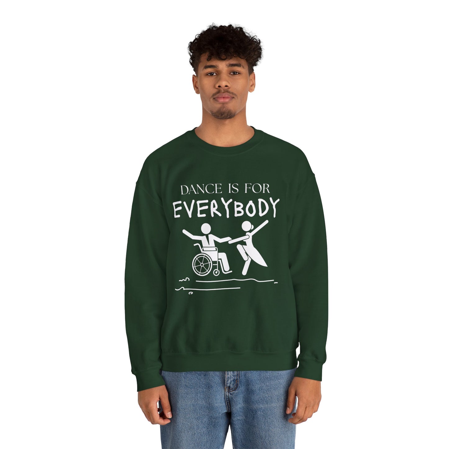 “Dance Is for Everybody” Inclusive Dance Sweatshirt – Unisex Heavy Blend Crewneck with Optional Name or Studio Personalization