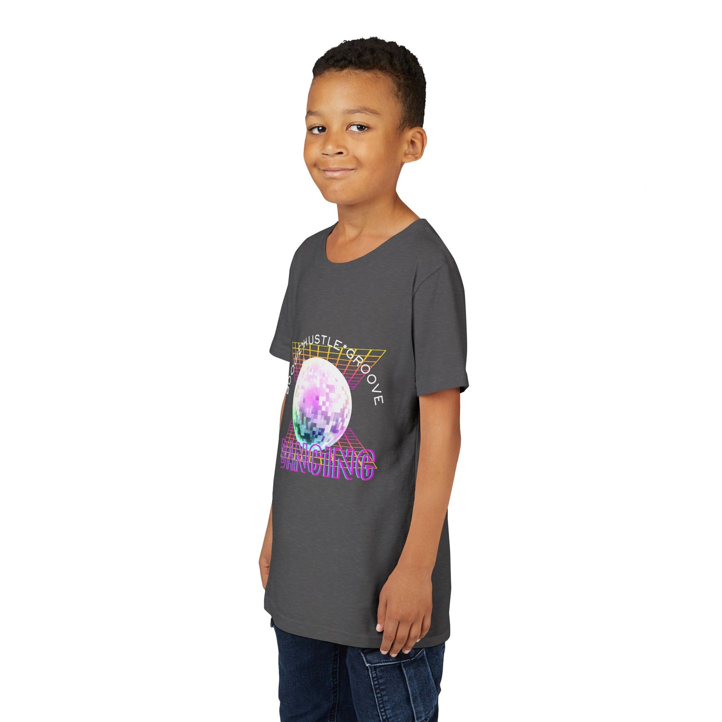 "Boogie, Hustle, Groove - Dancing" Streetwear Dance Graphic – Youth Short Sleeve Tee