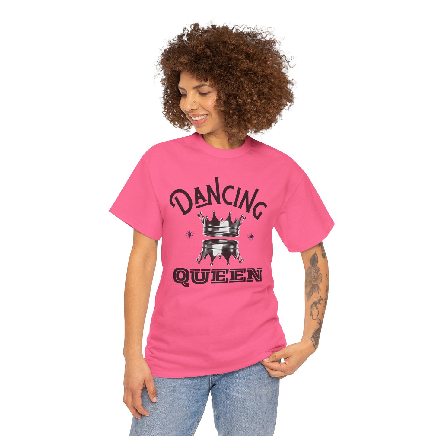 “Dancing Queen" Unisex Heavy Cotton T-Shirt with Crown Graphic – Dance-Inspired Graphic Tee for Adults & Kids