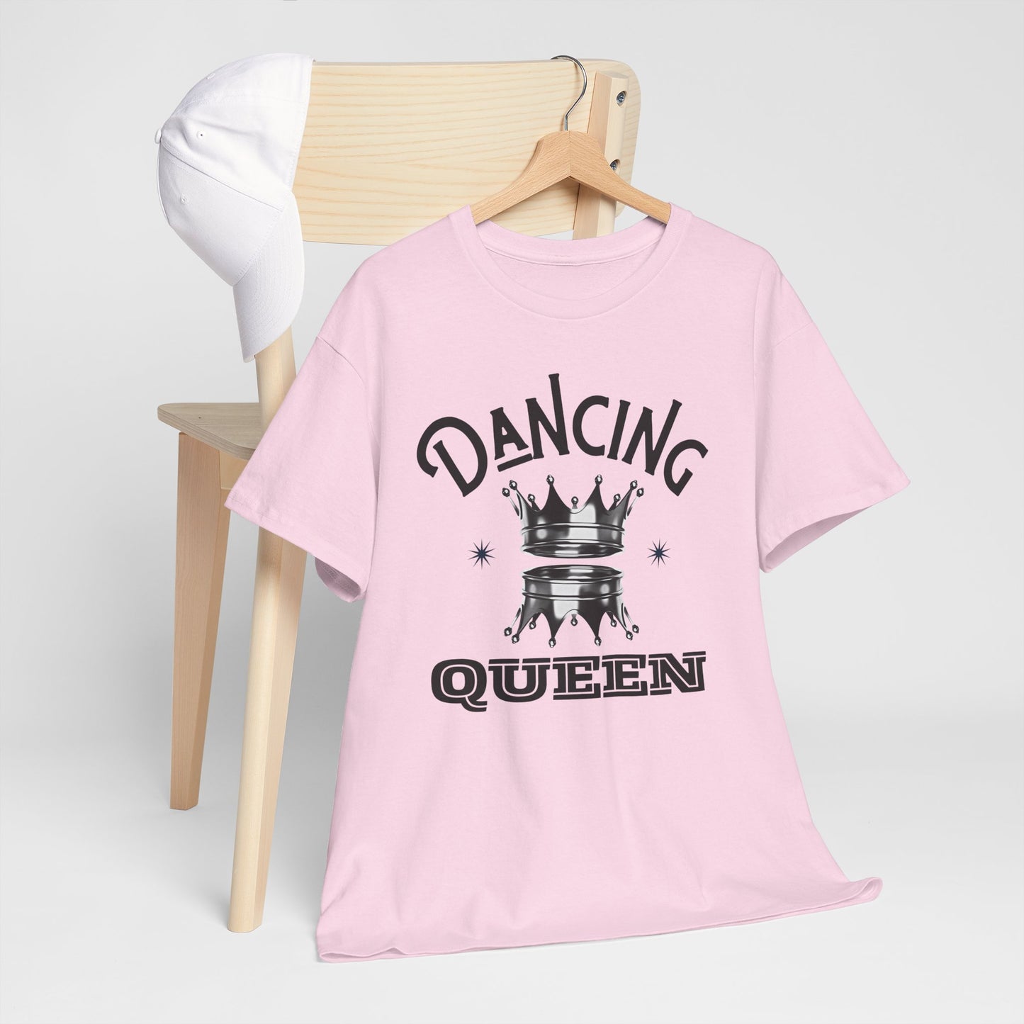 “Dancing Queen" Unisex Heavy Cotton T-Shirt with Crown Graphic – Dance-Inspired Graphic Tee for Adults & Kids