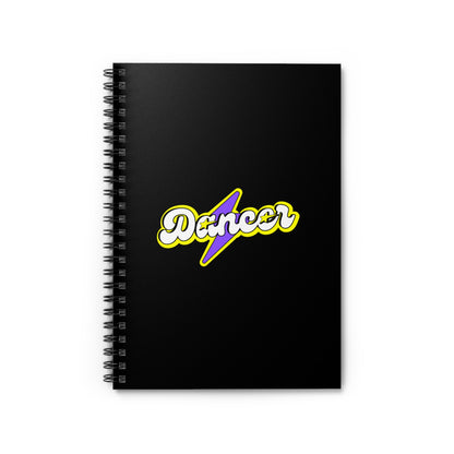 "Dancer" Spiral Notebook – Superhero-Inspired Text Graphic Journal for Dancers, Students & Creative Writers